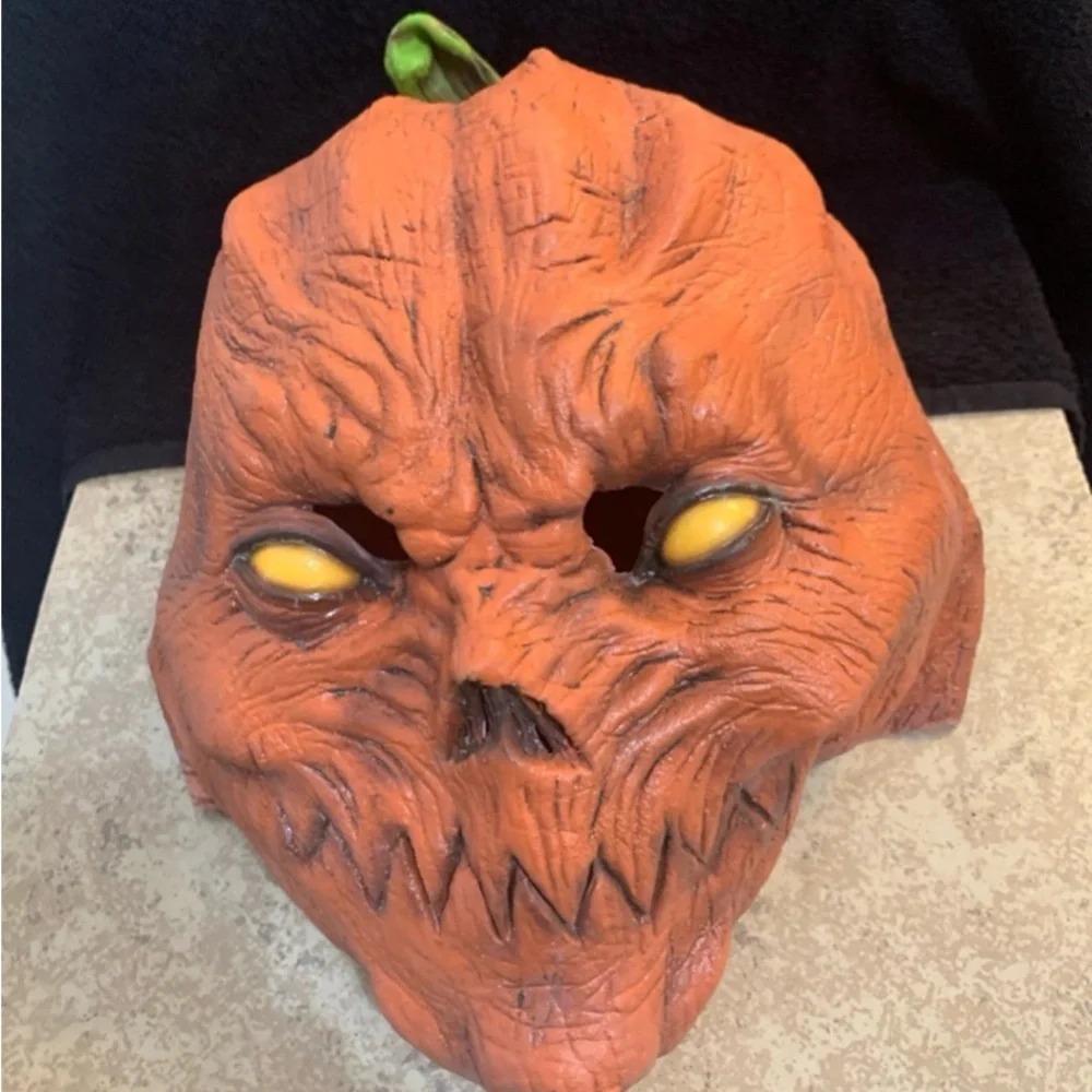 Ghoulish Productions Pumpkin Teeth Orange Latex Adult Mask